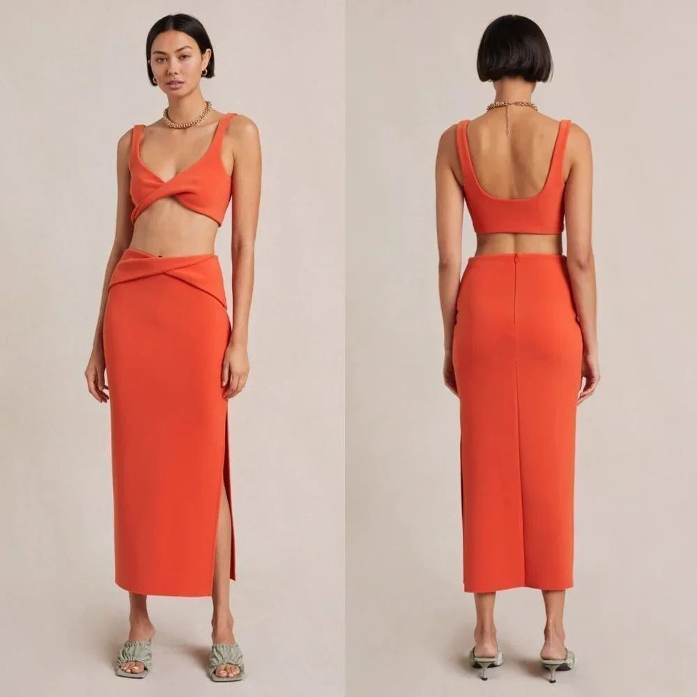 Free People BEC & BRIDGE Clover Crop Top in Flame Size 12 NWT $170